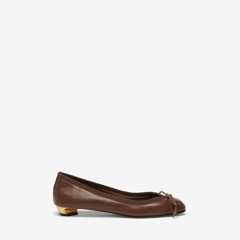 Alexander McQueen Women's Brown Armadillo Ballet Flat - 41 (Lambskin)